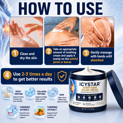 🦴 𝐈𝐂𝐘𝐒𝐓𝐀𝐑® 𝐉𝐨𝐢𝐧𝐭 𝐂𝐚𝐫𝐞 𝐑𝐞𝐥𝐢𝐞𝐟 𝐂𝐫𝐞𝐚𝐦 — 𝟓-𝐢𝐧-𝟏 𝐀𝐝𝐯𝐚𝐧𝐜𝐞𝐝 𝐉𝐨𝐢𝐧𝐭 𝐒𝐮𝐩𝐩𝐨𝐫𝐭 𝐟𝐨𝐫 𝐂𝐨𝐦𝐟𝐨𝐫𝐭, 𝐌𝐨𝐛𝐢𝐥𝐢𝐭𝐲 & 𝐂𝐚𝐫𝐭𝐢𝐥𝐚𝐠𝐞 𝐂𝐚𝐫𝐞