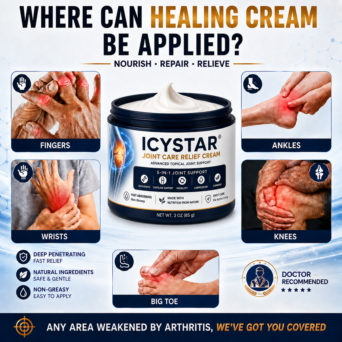 🦴 𝐈𝐂𝐘𝐒𝐓𝐀𝐑® 𝐉𝐨𝐢𝐧𝐭 𝐂𝐚𝐫𝐞 𝐑𝐞𝐥𝐢𝐞𝐟 𝐂𝐫𝐞𝐚𝐦 — 𝟓-𝐢𝐧-𝟏 𝐀𝐝𝐯𝐚𝐧𝐜𝐞𝐝 𝐉𝐨𝐢𝐧𝐭 𝐒𝐮𝐩𝐩𝐨𝐫𝐭 𝐟𝐨𝐫 𝐂𝐨𝐦𝐟𝐨𝐫𝐭, 𝐌𝐨𝐛𝐢𝐥𝐢𝐭𝐲 & 𝐂𝐚𝐫𝐭𝐢𝐥𝐚𝐠𝐞 𝐂𝐚𝐫𝐞