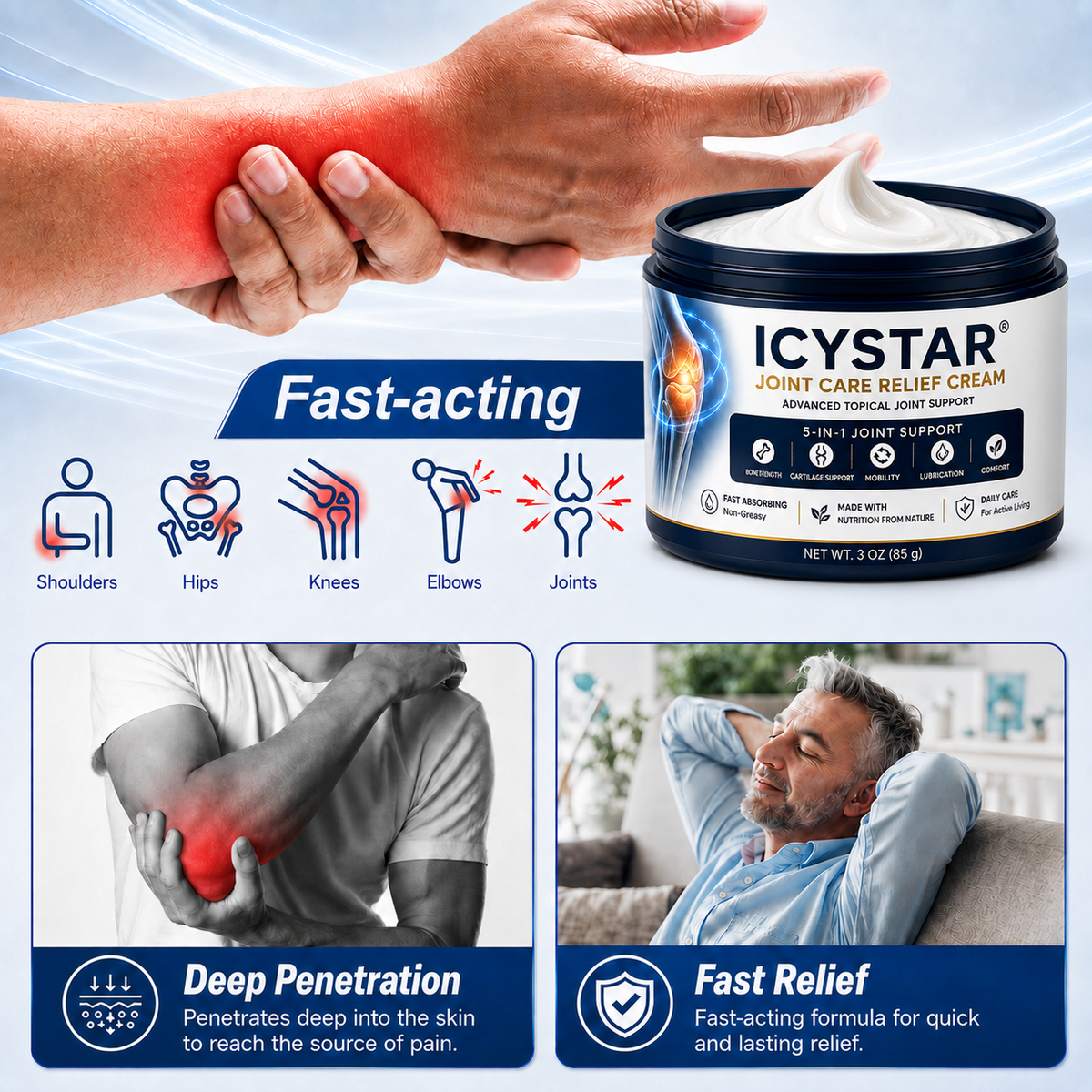 🦴 𝐈𝐂𝐘𝐒𝐓𝐀𝐑® 𝐉𝐨𝐢𝐧𝐭 𝐂𝐚𝐫𝐞 𝐑𝐞𝐥𝐢𝐞𝐟 𝐂𝐫𝐞𝐚𝐦 — 𝟓-𝐢𝐧-𝟏 𝐀𝐝𝐯𝐚𝐧𝐜𝐞𝐝 𝐉𝐨𝐢𝐧𝐭 𝐒𝐮𝐩𝐩𝐨𝐫𝐭 𝐟𝐨𝐫 𝐂𝐨𝐦𝐟𝐨𝐫𝐭, 𝐌𝐨𝐛𝐢𝐥𝐢𝐭𝐲 & 𝐂𝐚𝐫𝐭𝐢𝐥𝐚𝐠𝐞 𝐂𝐚𝐫𝐞