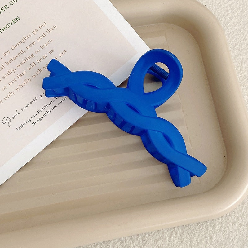 Blue Series Grab Clip Hair Accessories Ladies Back Head Hair Clip Ponytail Hair Claw Shark Clip Large Claw Clip Headdress