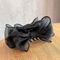 Korea Sweet Mesh Tulle Big Bow Hair Claw Clips for Women White Black Bowknot Hair Clamp Hairpin Headdress Accessories Shark Clip