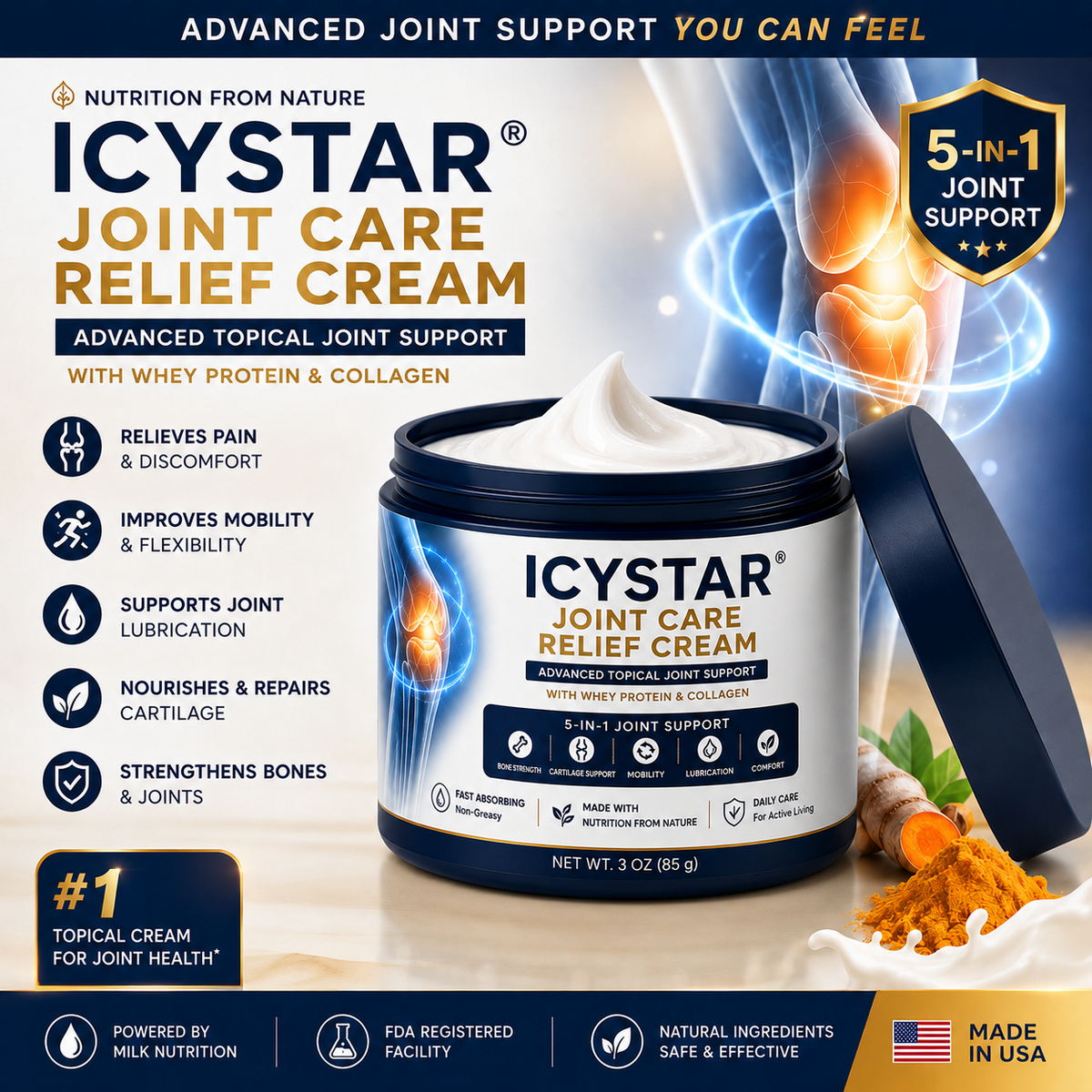 🦴 𝐈𝐂𝐘𝐒𝐓𝐀𝐑® 𝐉𝐨𝐢𝐧𝐭 𝐂𝐚𝐫𝐞 𝐑𝐞𝐥𝐢𝐞𝐟 𝐂𝐫𝐞𝐚𝐦 — 𝟓-𝐢𝐧-𝟏 𝐀𝐝𝐯𝐚𝐧𝐜𝐞𝐝 𝐉𝐨𝐢𝐧𝐭 𝐒𝐮𝐩𝐩𝐨𝐫𝐭 𝐟𝐨𝐫 𝐂𝐨𝐦𝐟𝐨𝐫𝐭, 𝐌𝐨𝐛𝐢𝐥𝐢𝐭𝐲 & 𝐂𝐚𝐫𝐭𝐢𝐥𝐚𝐠𝐞 𝐂𝐚𝐫𝐞